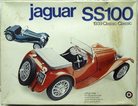 Entex 1/16 1939 Jaguar SS100, 8500 plastic model kit